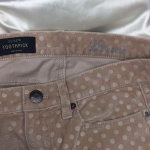 J. Crew Pants - J.crew Toothpick pants Polka Velvet style 06827 J. Crew Pants - J.crew Toothpick pants Polka Velvet style 06827